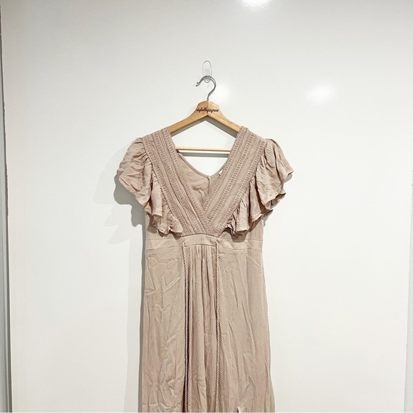 NWT Baltic Born Womens Jennifer Deep V Maxi Dress Sand - Picture 6 of 12